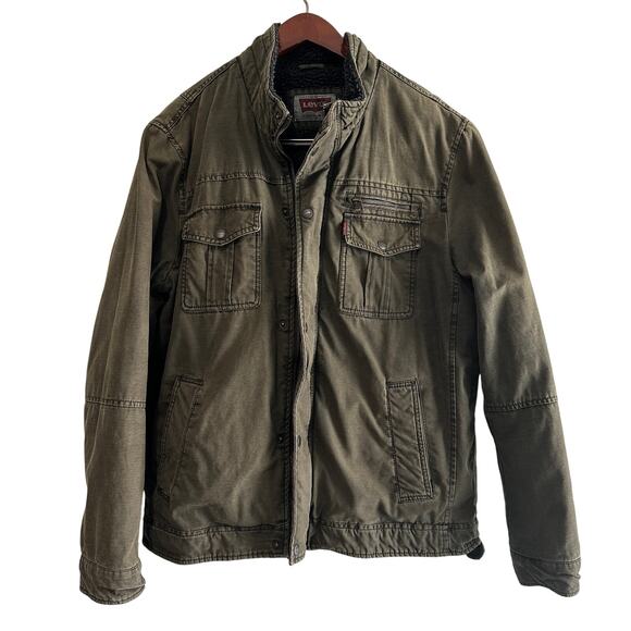 Levi's Other - Levi's Men's Utility Sherpa Jacket Military Green Zip & Snap Front Men's L